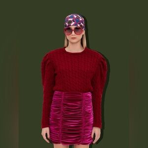 PARDEN'S ROSA CABLE KNIT TOP Sweater Size L